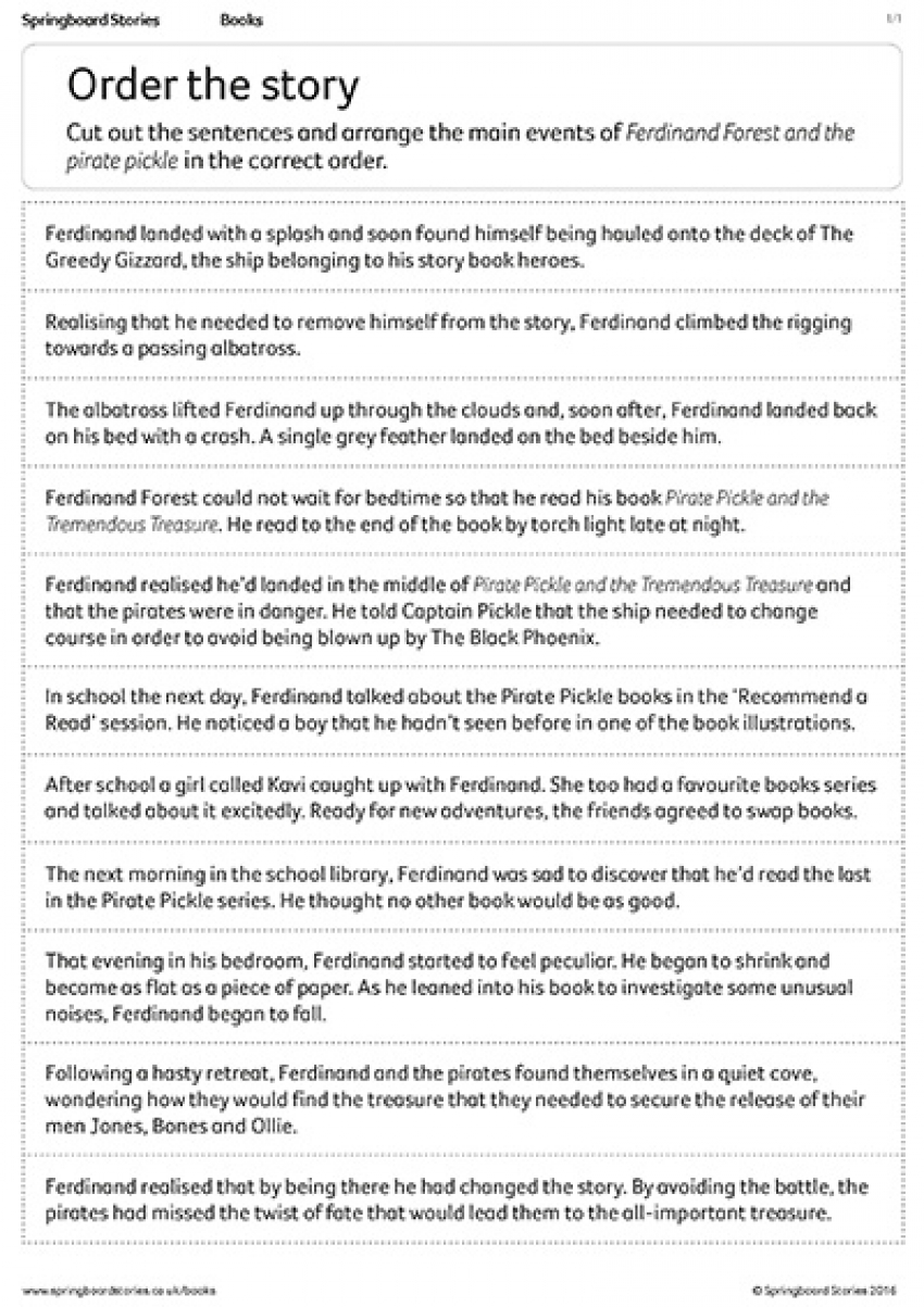 Order the story primary resource