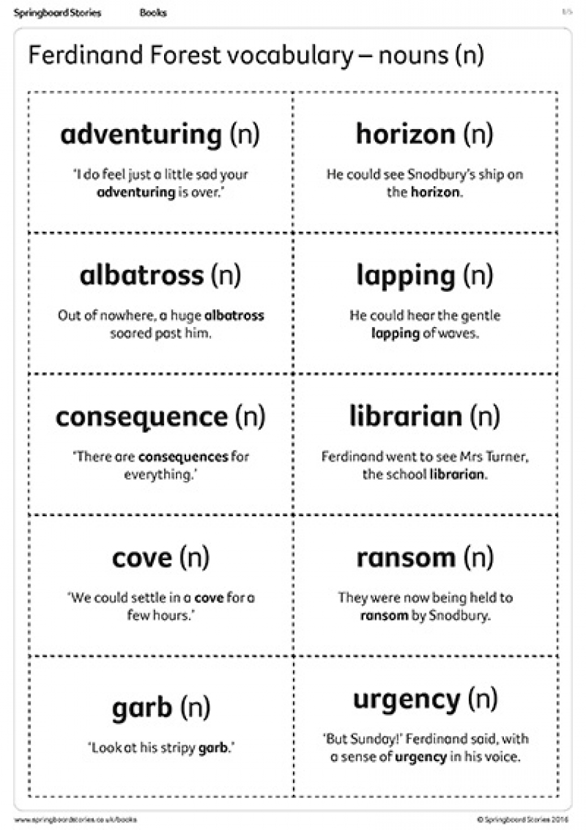 Ferdinand Forest and the pirate pickle vocabulary