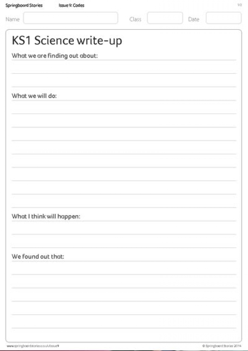 Science write-ups primary resource