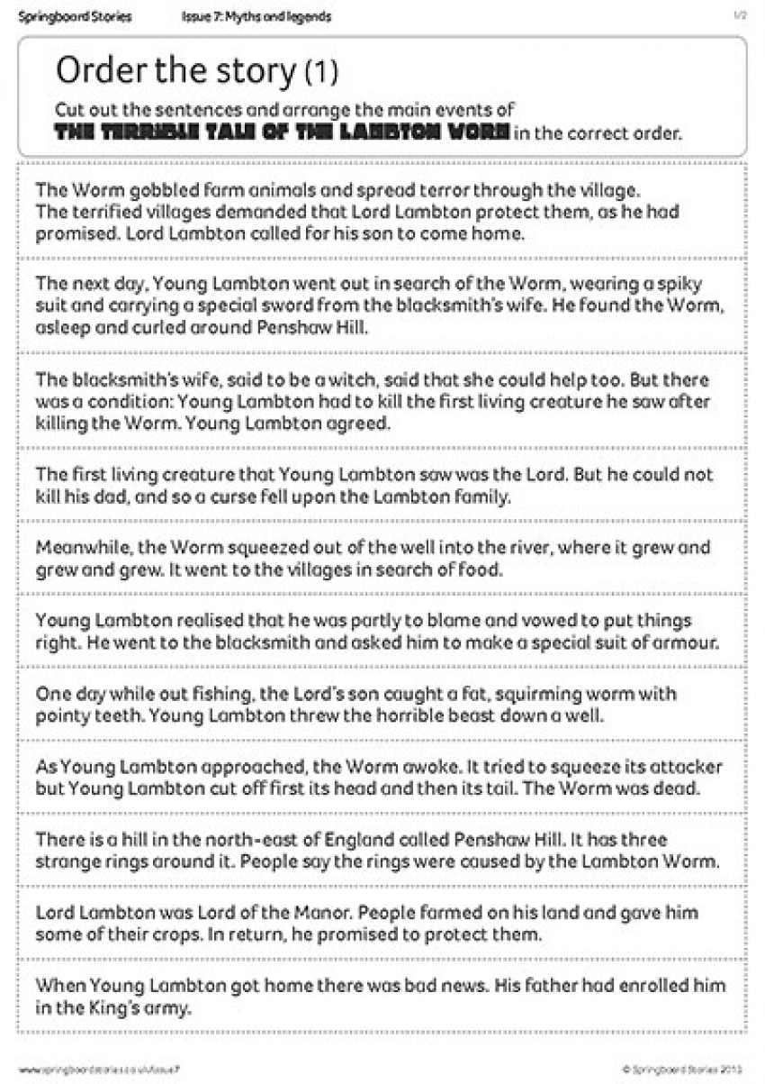 Order the story primary resource