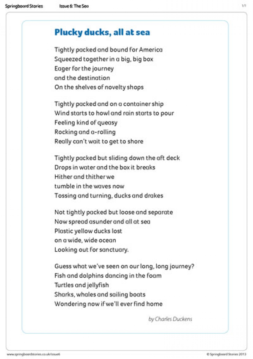 Plucky ducks poetry for primary schools