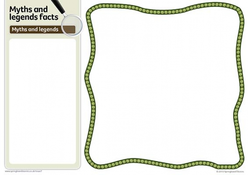 Myths and legends fact card template primary resources