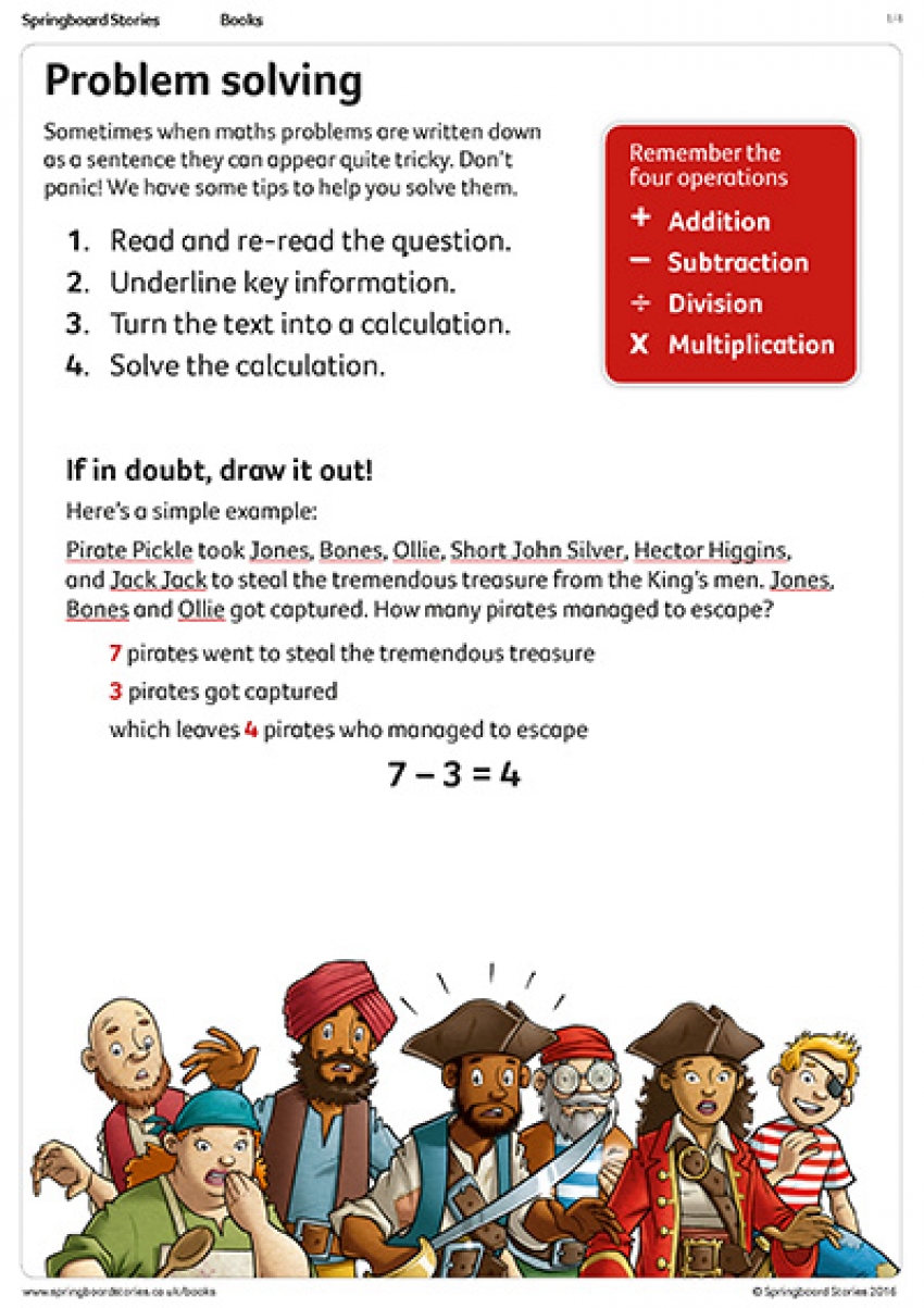 Pirate problems primary maths resource