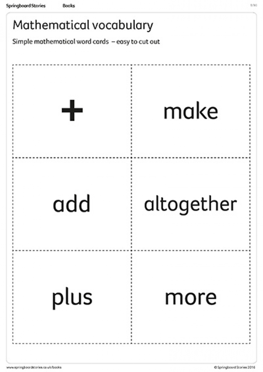 Mathematical vocabulary primary resource