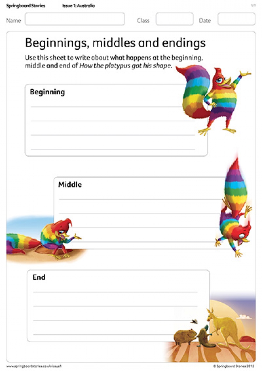 Beginnings, middles and endings &ndash; How the platypus got his shape &ndash; primary resource