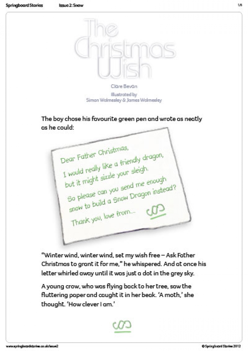 The Christmas Wish text only resource sheets