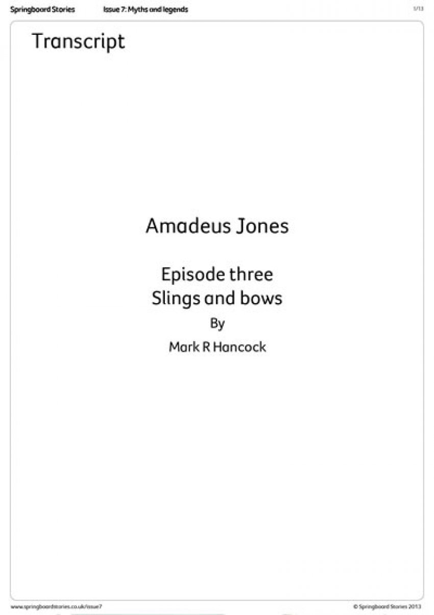 Slings and bows &ndash; radio play transcript