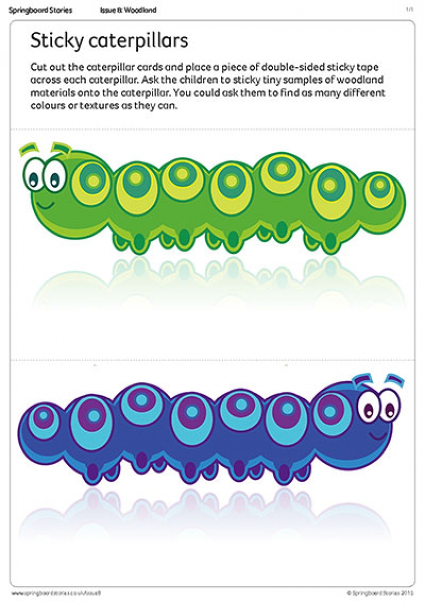 Sticky caterpillar outdoor play primary resource