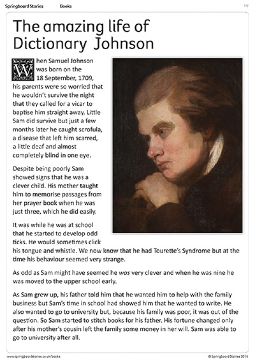 Dictionary Johnson biography primary resource